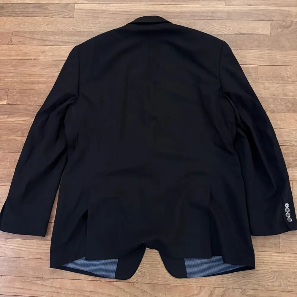 Calvin Klein navy 95% wall two button blazer jacket size 46L  b70